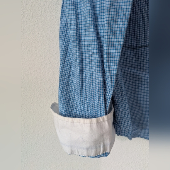 U.S. Polo Assn. Light Blue Checked Women's Button Down Shirt Sz M Cotton Collar - Picture 6 of 9